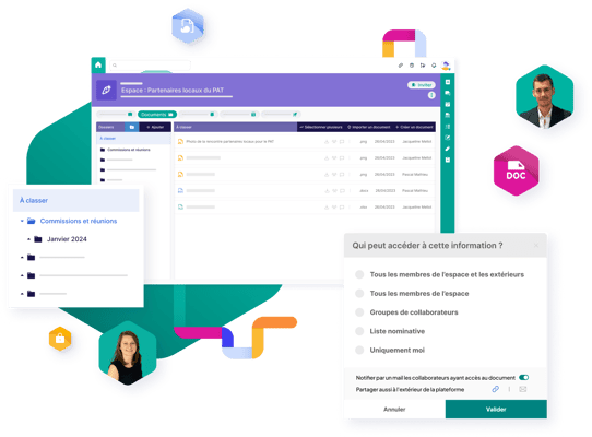 Wireframe de la gestion des documents