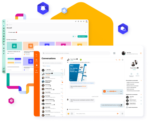 Wireframe de l'interface de messagerie collaborative