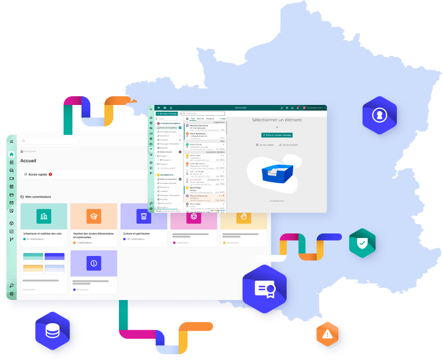 Wireframe de la plateforme avec la carte de la France