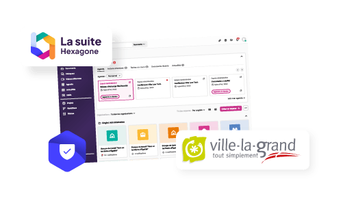 Aperçu de l'interface de la suite hexagone avec le logo de la commune de Ville-la-Grand
