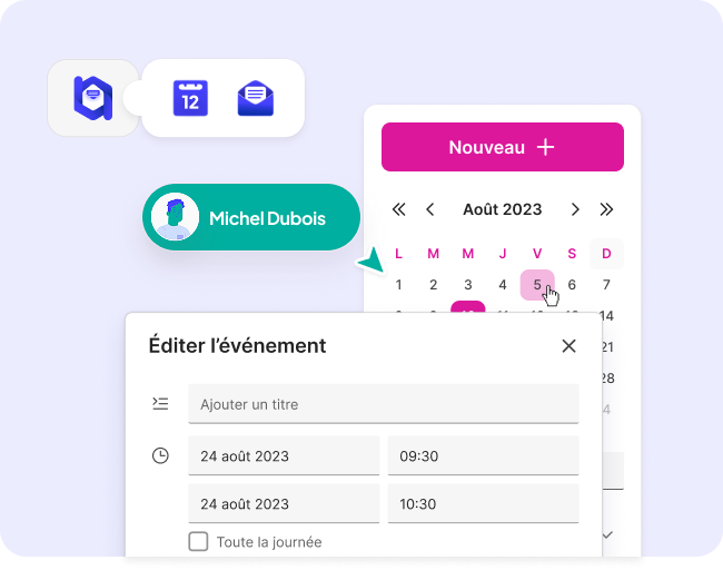 Zoom sur les interfaces de l'agenda