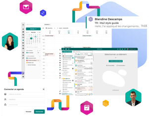 Wireframe de la brique mail et agenda
