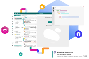Wireframe de la brique mail et agenda