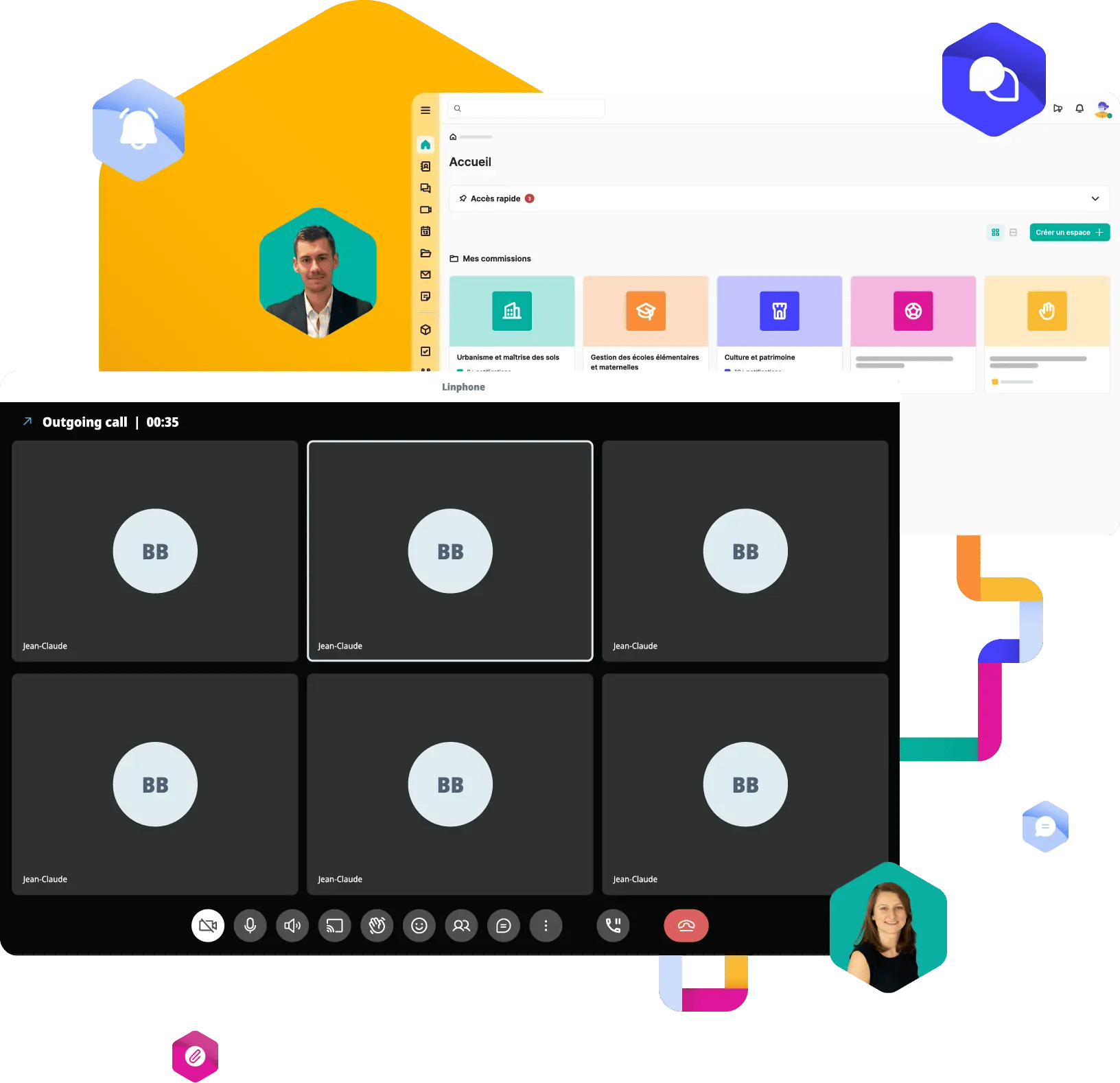Wireframe de la visioconférence