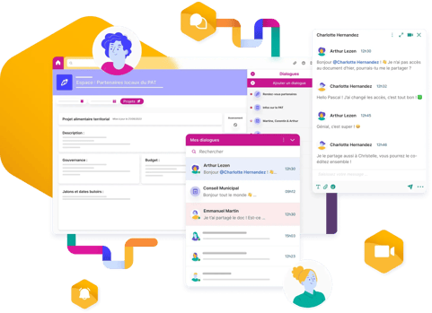 Interface d'une conversation vu d'un espace