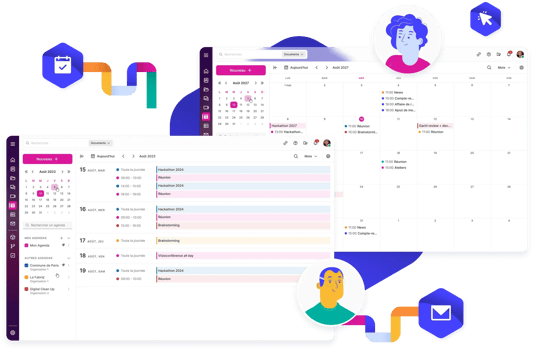 Interface de l'agenda avec vue différentes Interface de l'agenda avec vue différentes