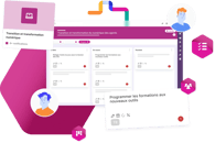 Interface de la vue Kanban d'un projet