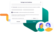Interface de gestion des partages