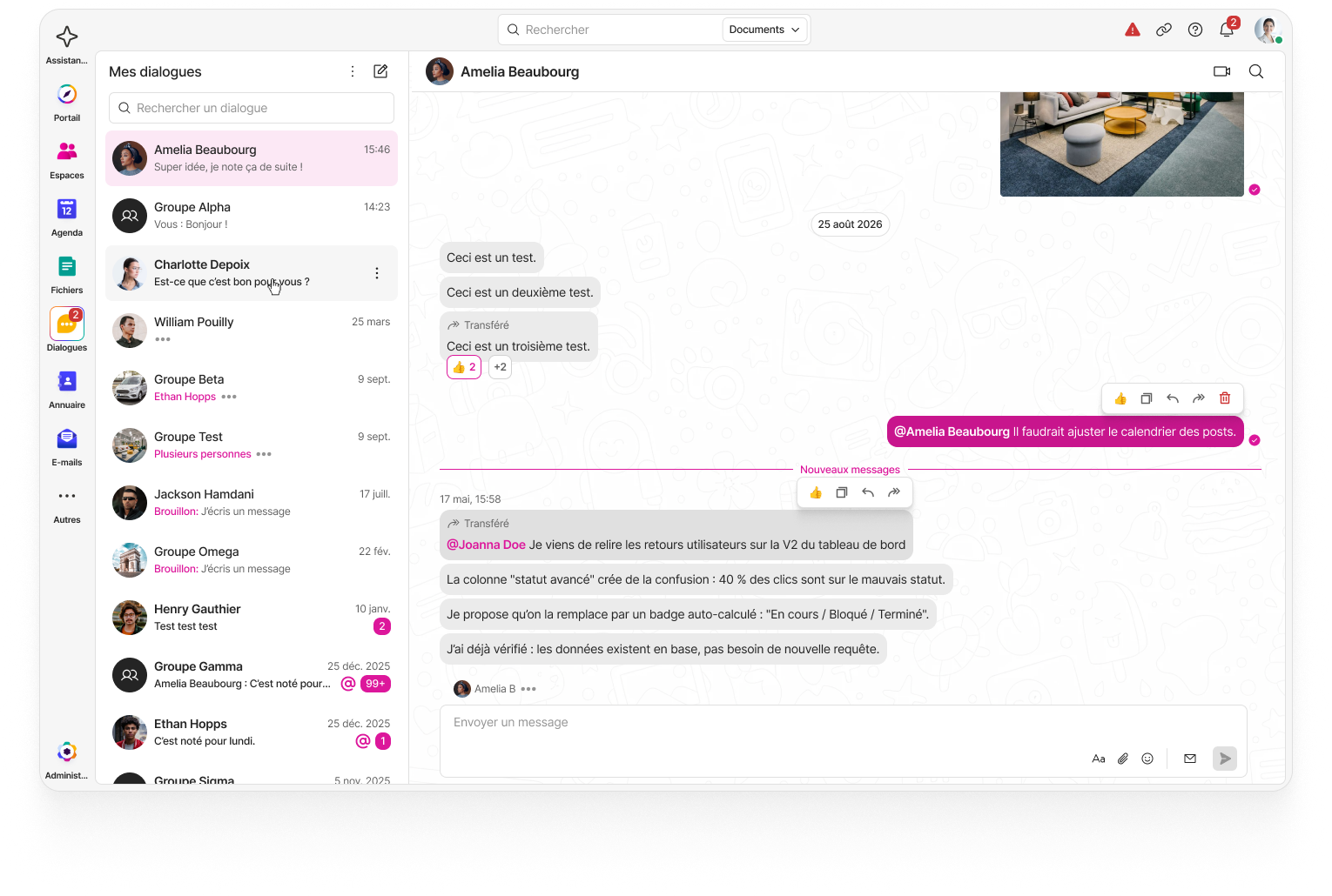 Interface - Mes dialogues