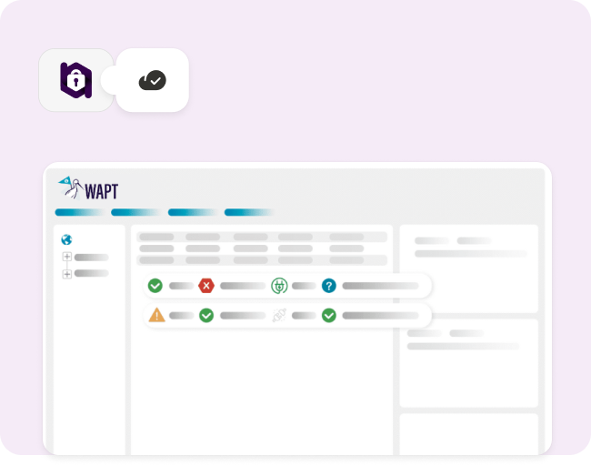 Zoom sur l'interface du parc applicatif